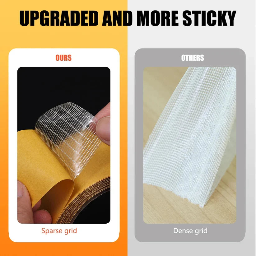 Strong Fiber Mesh - Heavy Duty Double Sided Tape 5 meters (Pack of 2)